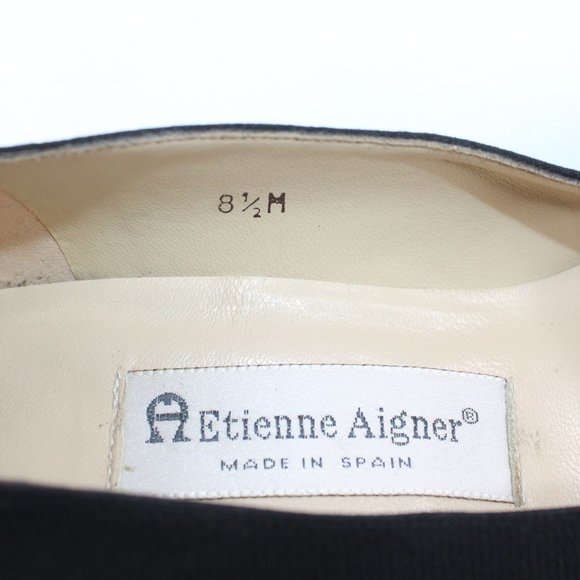 Etienne Aigner 'Bixby' Black Brown Bow Heels #123 - Picture 11 of 12